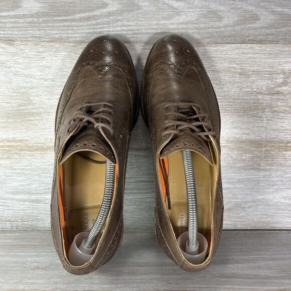 Cole Haan Men's Carter Grand Chestnut Brown Leather Wingtip Oxfords Size 10.5 - Picture 6 of 9